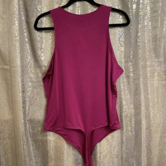 SOLD Express Body Contour Tank Bodysuit sz XL Berry Magenta Fuchsia - Picture 3 of 4